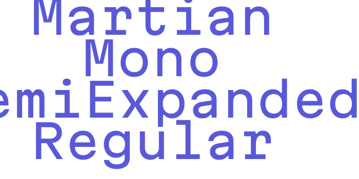 Martian Mono SemiExpanded Regular Font Download