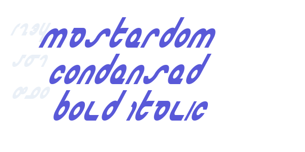 Masterdom Condensed Bold Italic font free