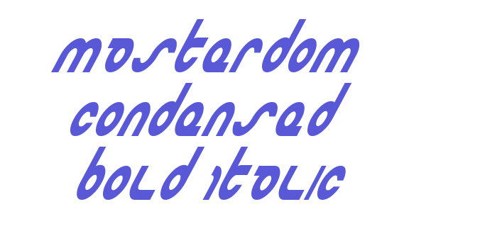 Masterdom Condensed Bold Italic Font