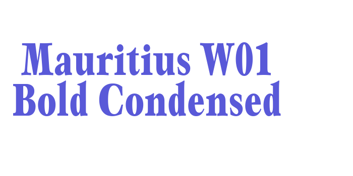 Mauritius W01 Bold Condensed Font Download