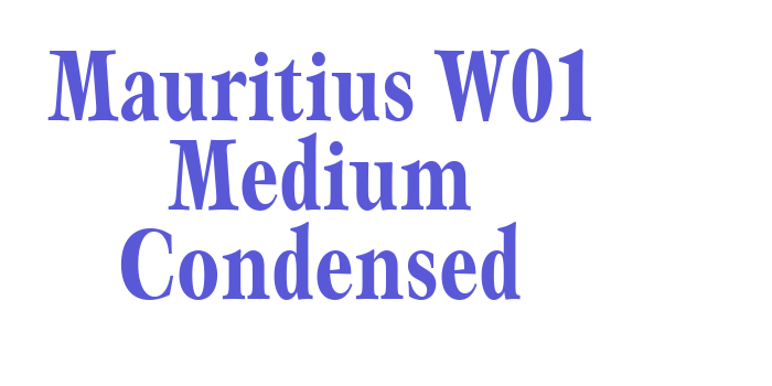 Mauritius W01 Medium Condensed Font Download