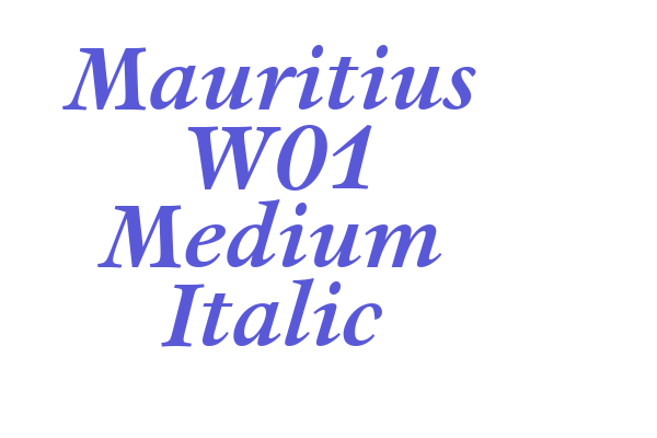 Mauritius W01 Medium Italic Font