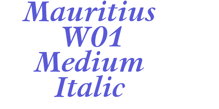 Mauritius W01 Medium Italic Font Download