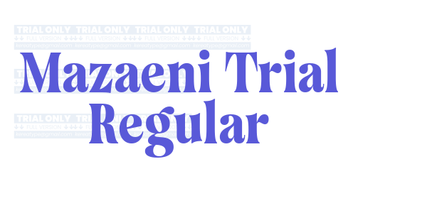 Mazaeni Trial Regular font free