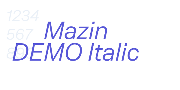 Mazin DEMO Italic font