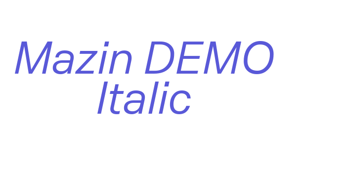 Mazin DEMO Italic Font Download