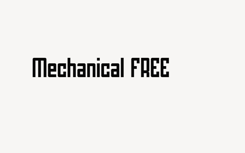 Mechanical FREE Font