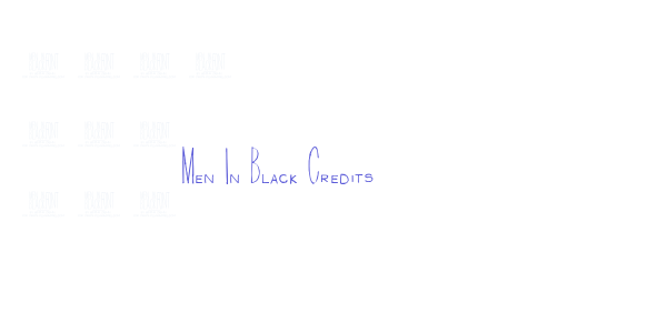 Men In Black Credits font