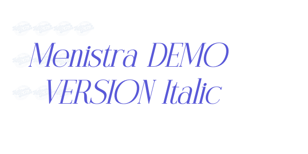 Menistra DEMO VERSION Italic font free