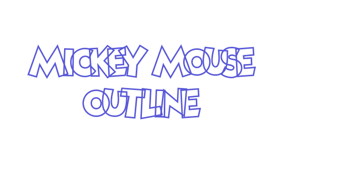 Mickey Mouse outline Font Download