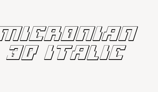 Micronian 3D Italic Font