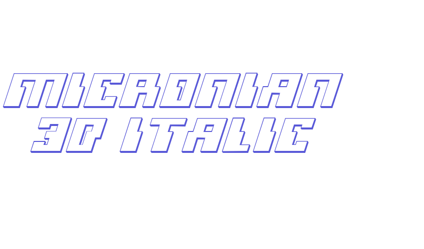 Micronian 3D Italic Font Download