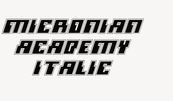 Micronian Academy Italic Font