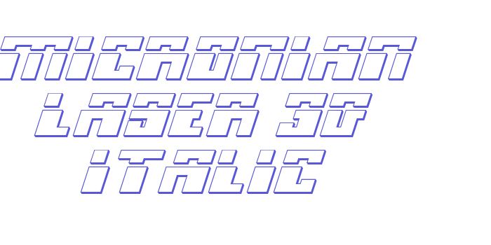 Micronian Laser 3D Italic Font Download