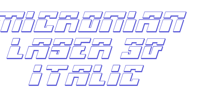 Micronian Laser 3D Italic Font