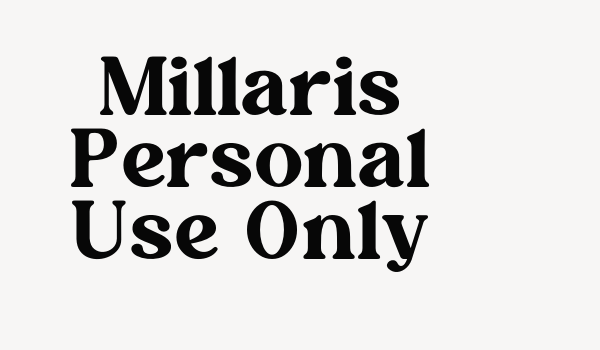 Millaris Personal Use Only Font