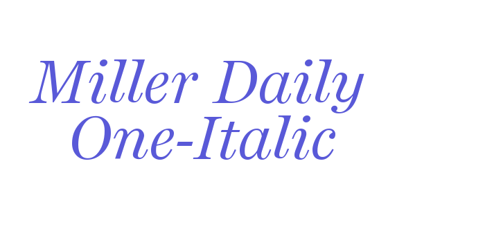 Miller Daily One-Italic Font Download