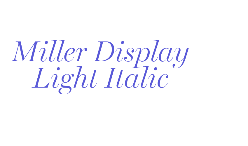 Miller Display Light Italic Font