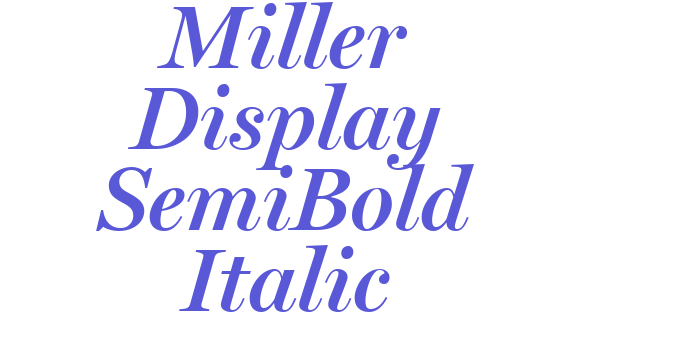 Miller Display SemiBold Italic Font Download