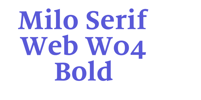 Milo Serif Web W04 Bold Font