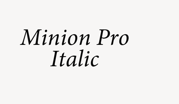 Minion Pro Italic Font