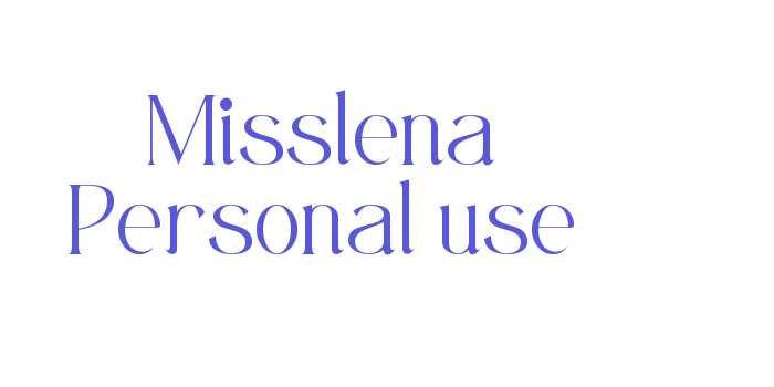 Misslena Personal use Font Download