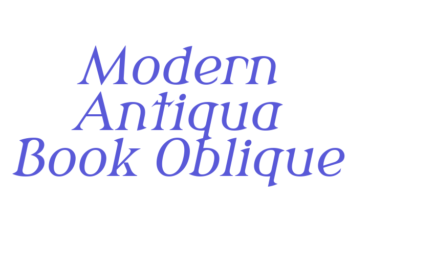 Modern Antiqua Book Oblique Font