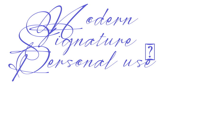 Modern Signature – Personal use Font