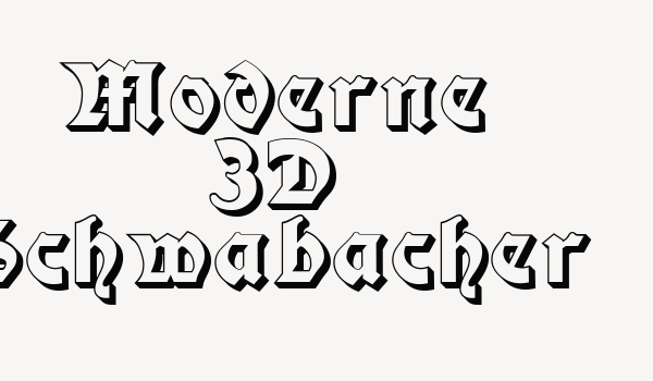 Moderne 3D Schwabacher Font