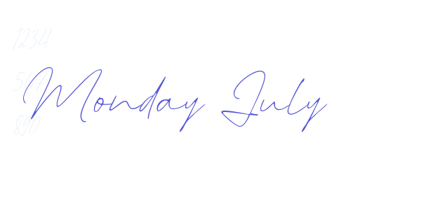 Monday July font free