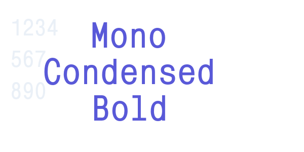 Mono Condensed Bold font free