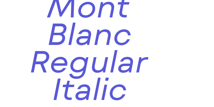 Mont Blanc Regular Italic Font