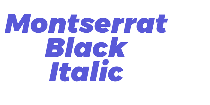 Montserrat Black Italic Font Download