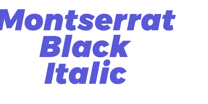 Montserrat Black Italic Font