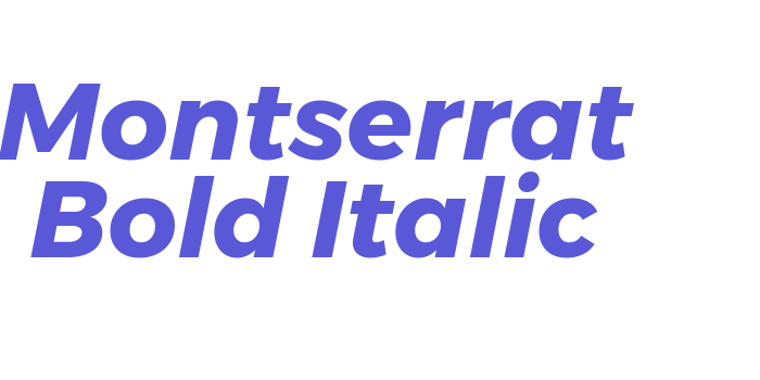 Montserrat Bold Italic Font