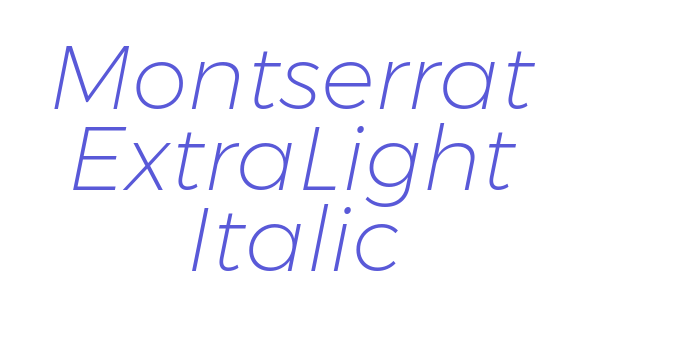 Montserrat ExtraLight Italic Font Download