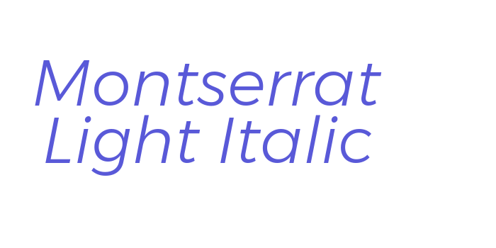 Montserrat Light Italic Font Download