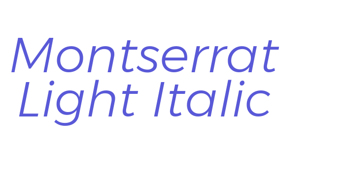 Montserrat Light Italic Font