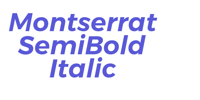 Montserrat SemiBold Italic Font Download