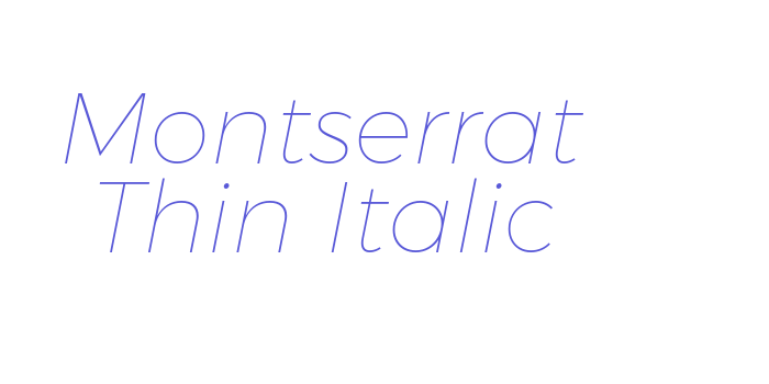 Montserrat Thin Italic Font Download