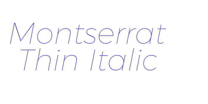 Montserrat Thin Italic Font