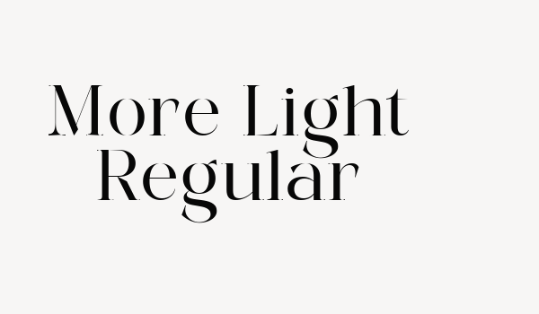 More Light Regular Font