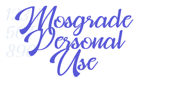 Mosgrade Personal Use font free