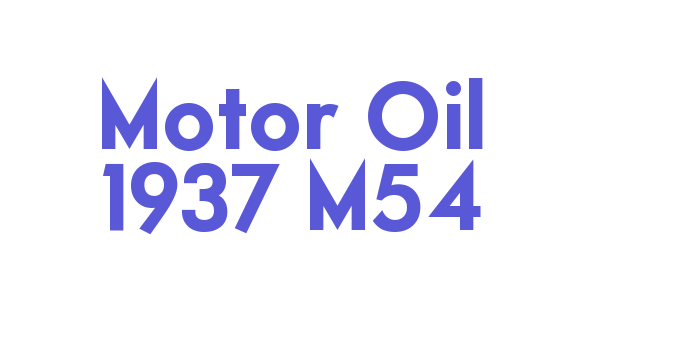 Motor Oil 1937 M54 Font Download