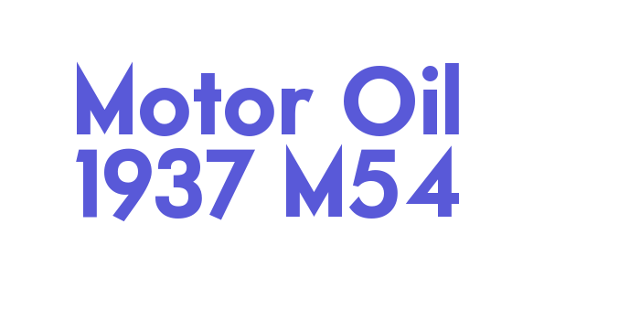 Motor Oil 1937 M54 Font