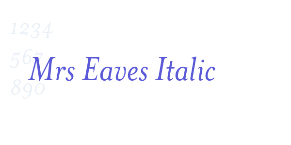 Mrs Eaves Italic font free