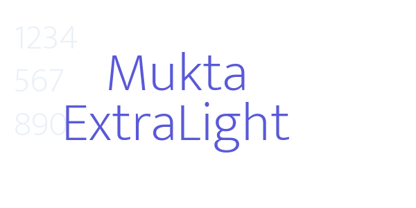 Mukta ExtraLight font