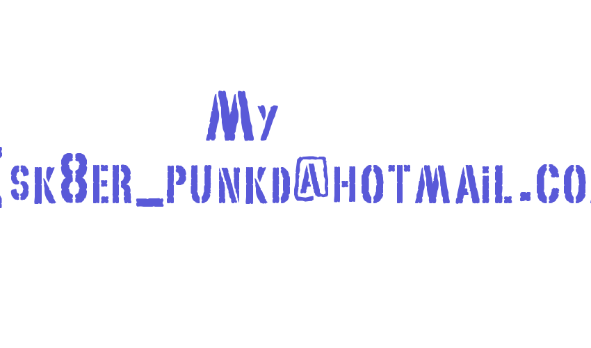 My World(sk8er_punkd@hotmail.com) Font