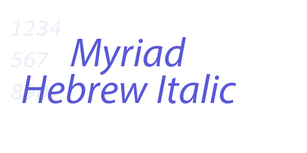 Myriad Hebrew Italic font