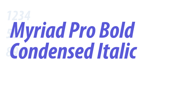 Myriad Pro Bold Condensed Italic font free